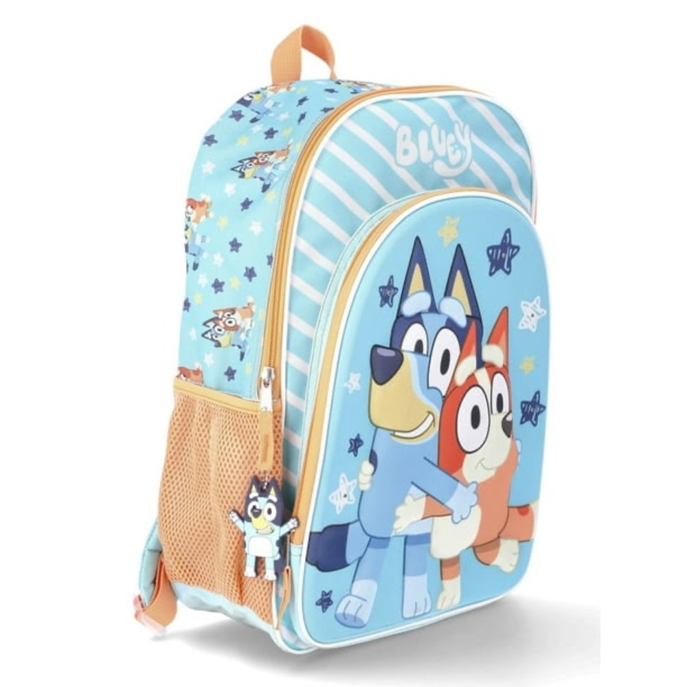 BBC Bluey&Bingo Kids' Unisex 17"Light-Up Stars &Stripes Backpack Blue&Orange New - Picture 4 of 8